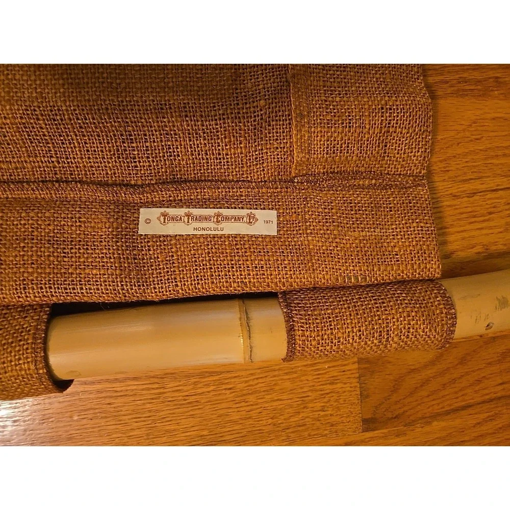 Vtg Handmade FIJI Intricate Tonga Bark Tapa Cloth Design On‎ Burlap Backing